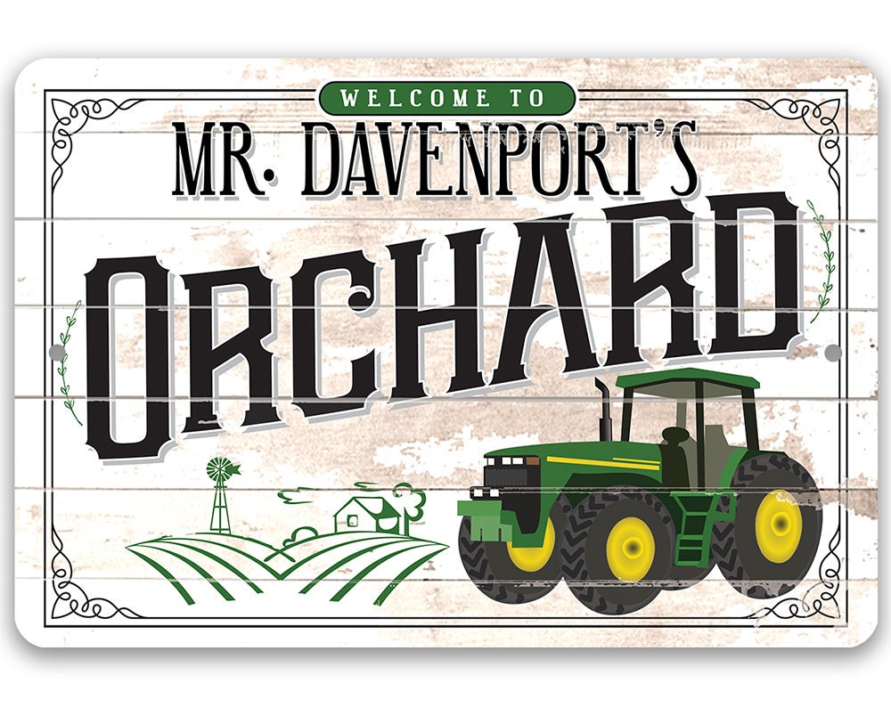 Personalized Orchard - 8" x 12" or 12" x 18" Aluminum Tin Awesome Metal Poster Lone Star Art 