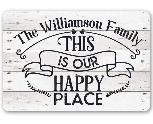 Personalized - Our Happy Place - Metal Sign | Lone Star Art.