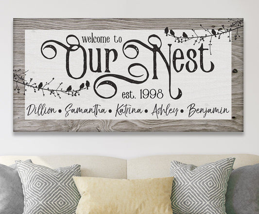 Personalized - Our Nest - Canvas | Lone Star Art.