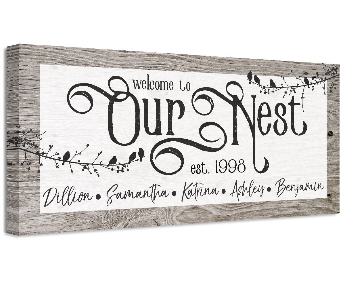 Personalized - Our Nest - Canvas | Lone Star Art.