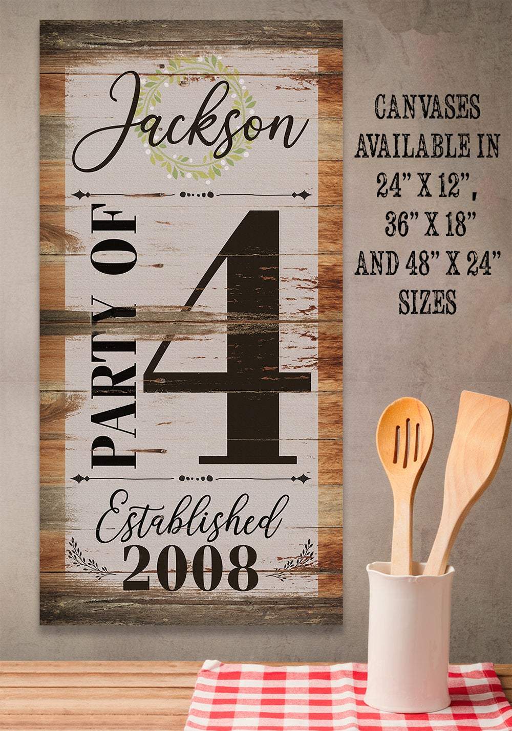 Personalized - Party of 4 - Canvas | Lone Star Art.