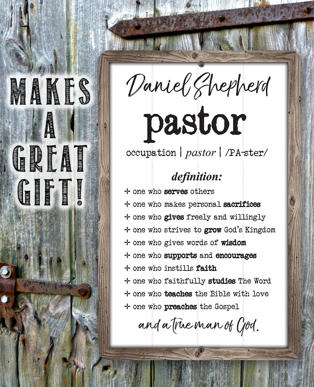 Pastor Study Signs Personalized - Pastor - Metal Sign | Lone Star Art.