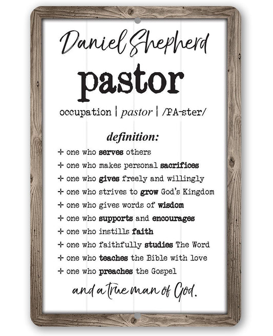 Personalized - Pastor - Metal Sign | Lone Star Art.