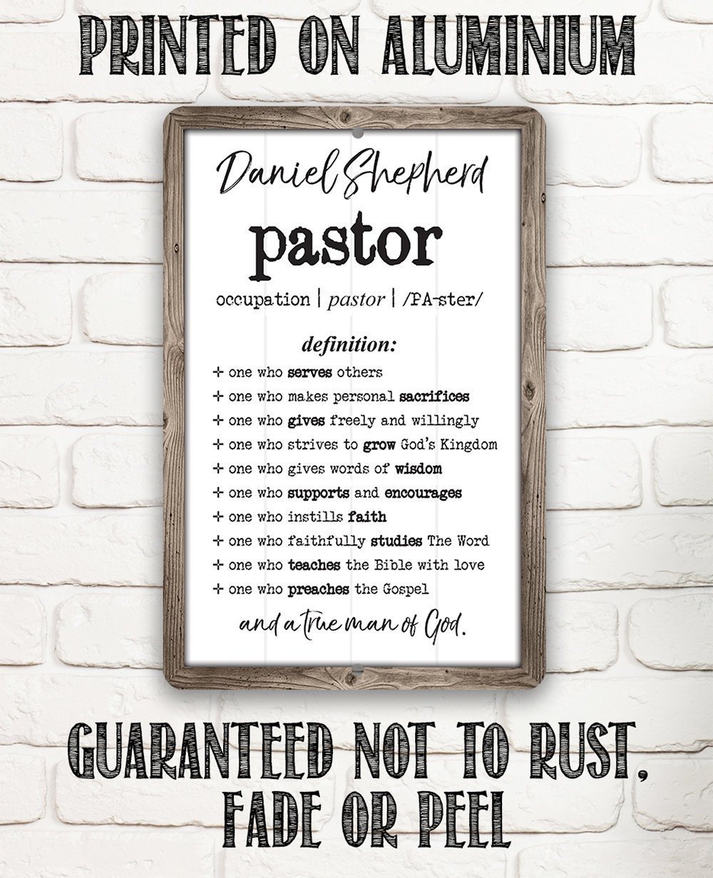 Pastor Study Signs Personalized - Pastor - Metal Sign | Lone Star Art.