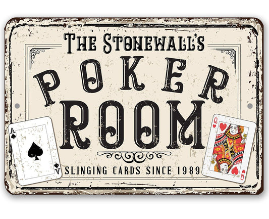 Personalized - Poker Room - Metal Sign | Lone Star Art.