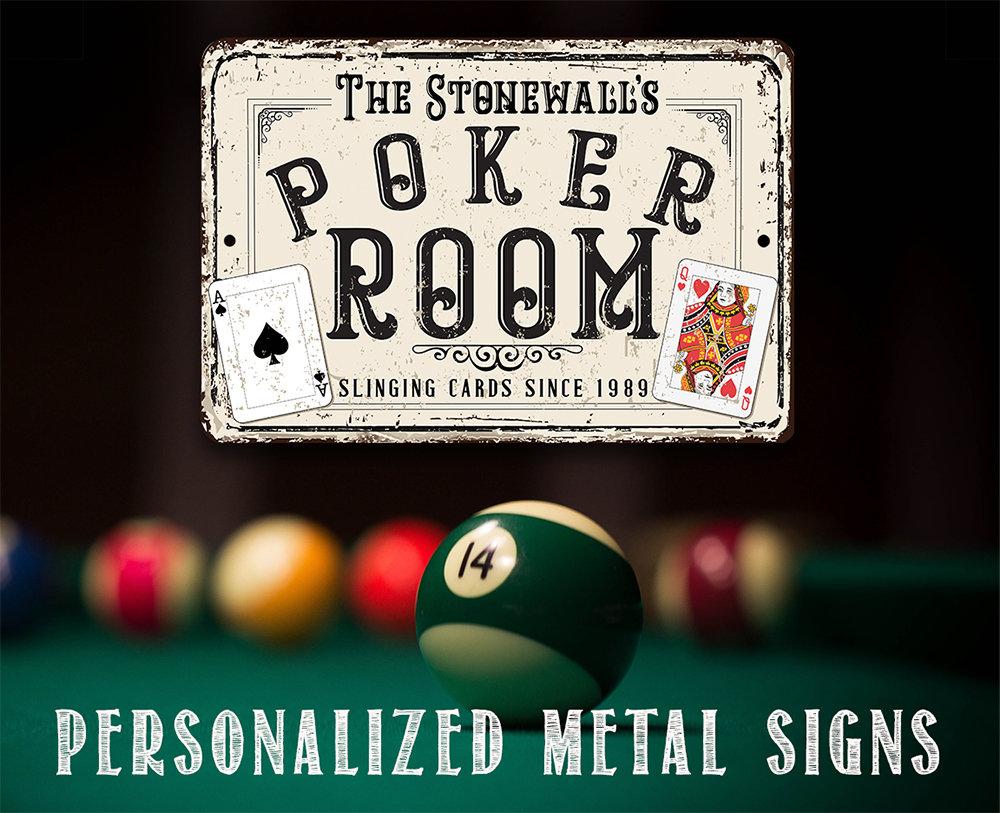 Personalized - Poker Room - Metal Sign | Lone Star Art.