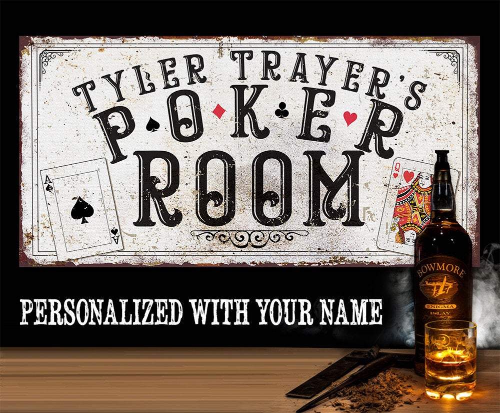 Personalized - Poker Room - Canvas | Lone Star Art.