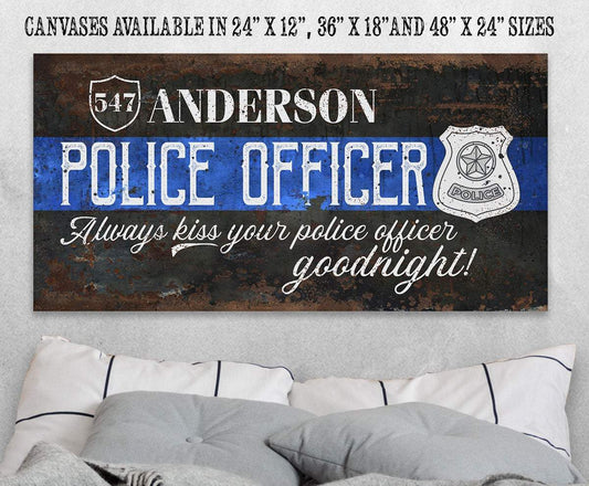 Personalized - Police Officer - Canvas | Lone Star Art.