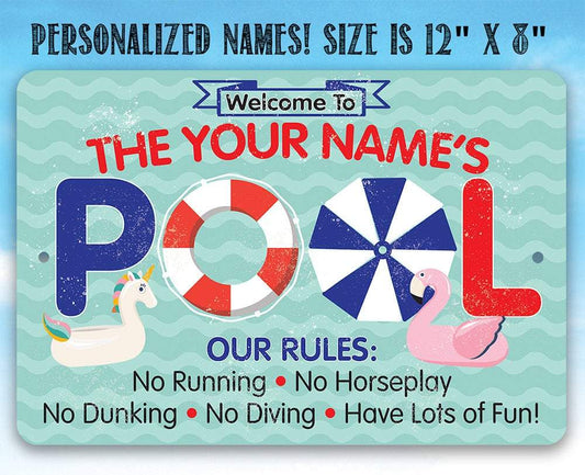 Personalized - Pool Rules - Metal Sign | Lone Star Art.