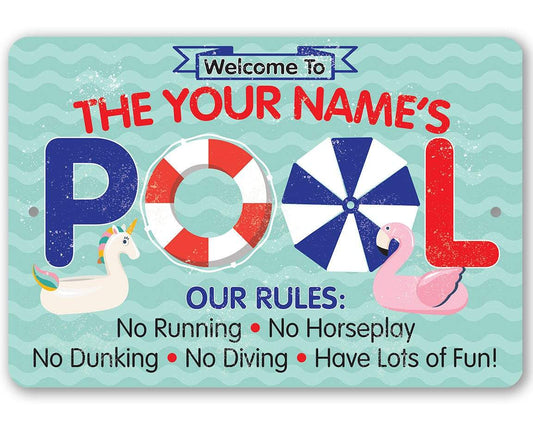 Personalized - Pool Rules - Metal Sign | Lone Star Art.