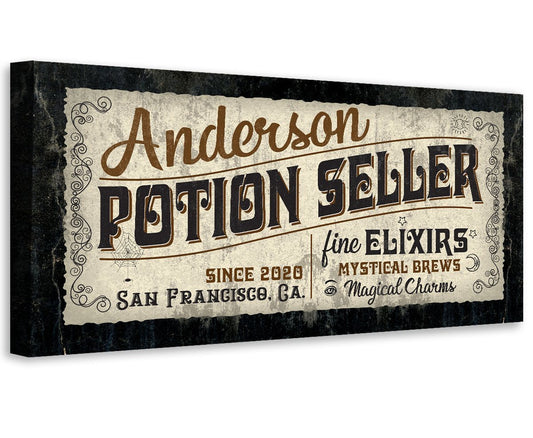 Personalized - Potion Seller - Canvas | Lone Star Art.