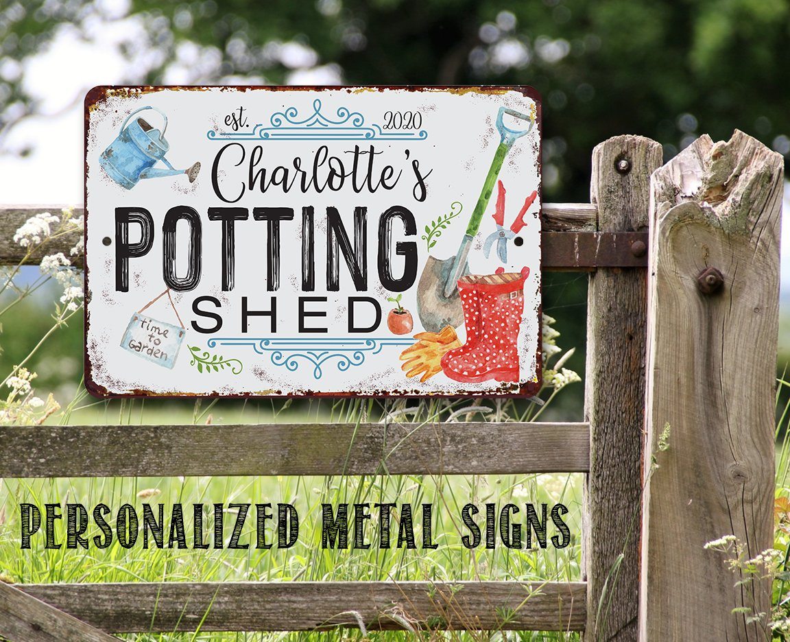 Personalized - Potting Shed - Metal Sign | Lone Star Art.