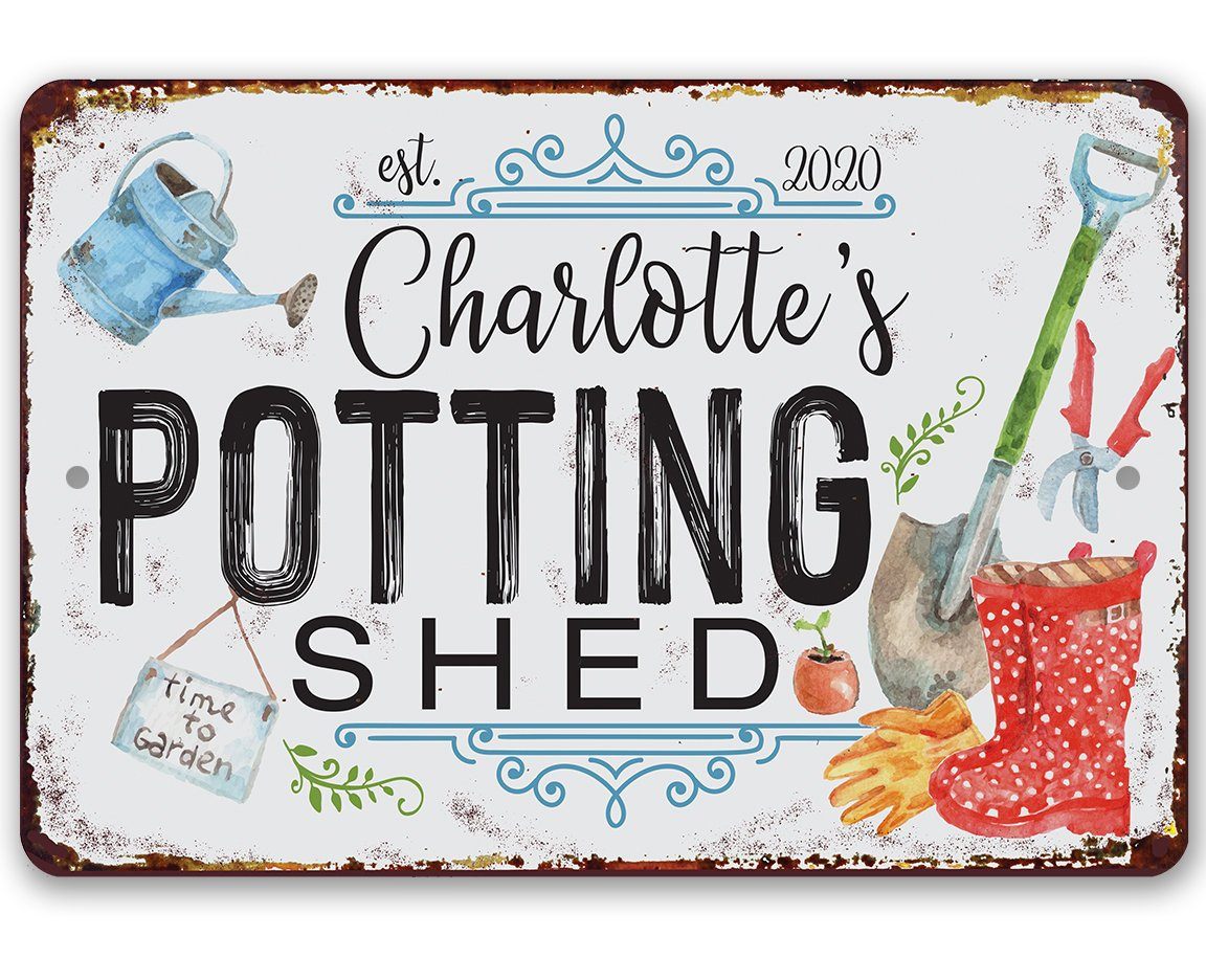 Personalized - Potting Shed - Metal Sign | Lone Star Art.