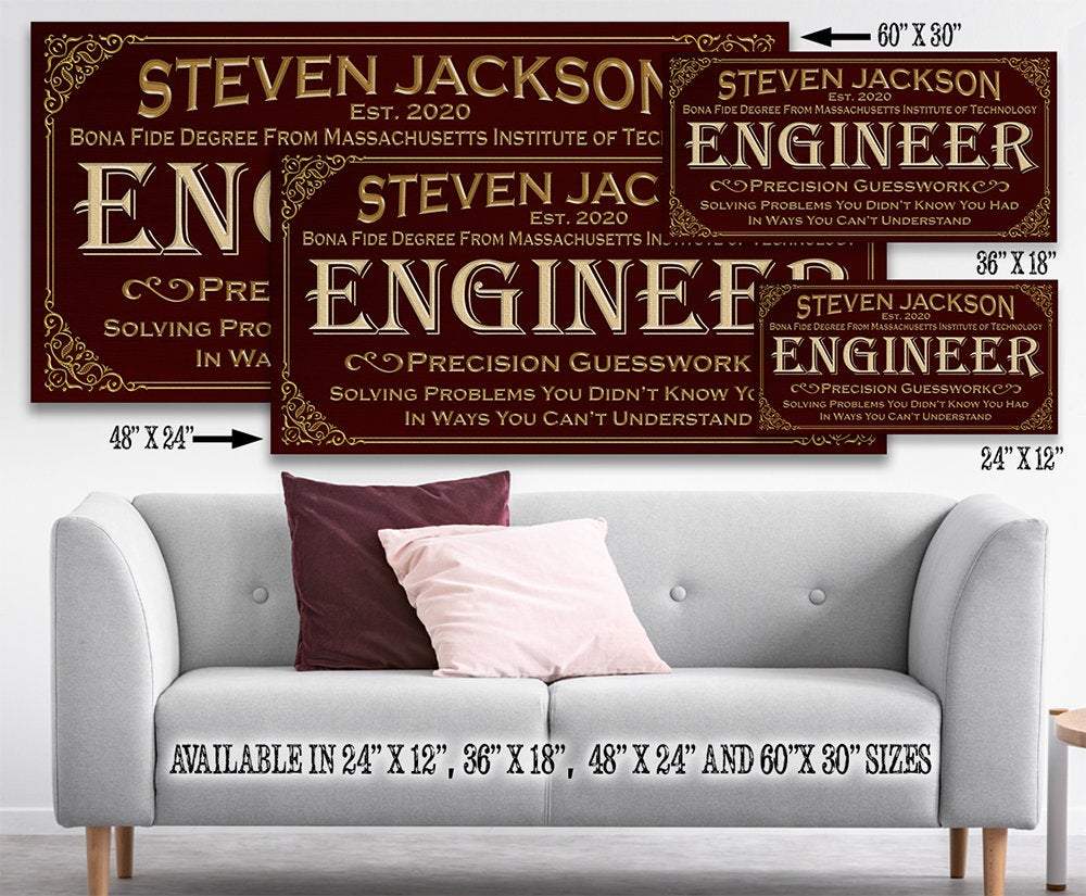 Personalized - Professional Engineer - Canvas | Lone Star Art.