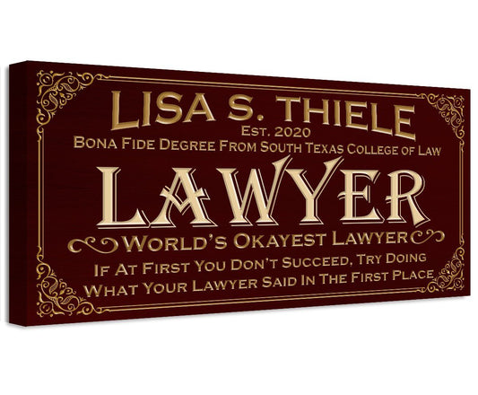 Personalized - Professional Lawyer - Canvas | Lone Star Art.