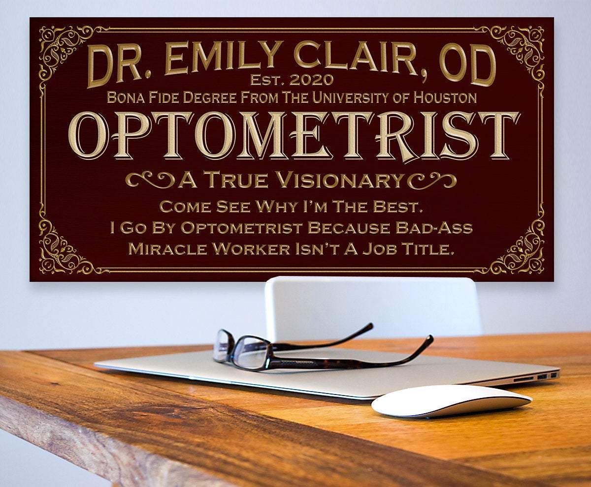 Personalized - Professional Optometrist - Canvas | Lone Star Art.
