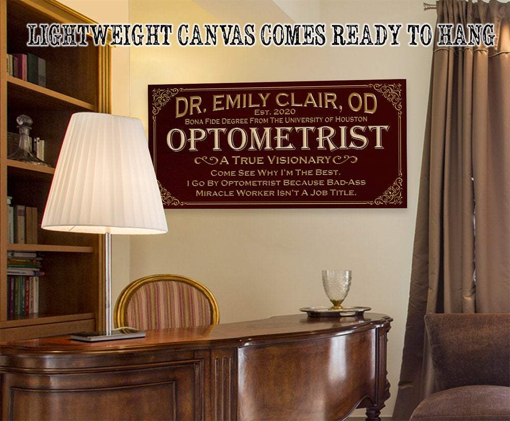 Personalized - Professional Optometrist - Canvas | Lone Star Art.