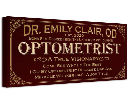 Personalized - Professional Optometrist - Canvas | Lone Star Art.