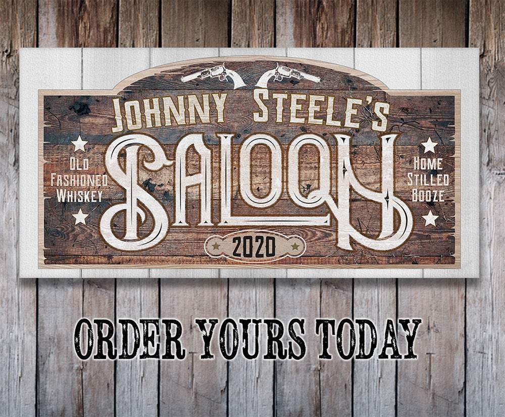 Personalized - Saloon - Canvas | Lone Star Art.