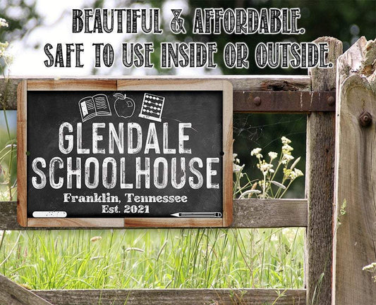Personalized - Schoolhouse - Metal Sign | Lone Star Art.