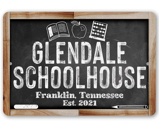 Personalized - Schoolhouse - Metal Sign | Lone Star Art.
