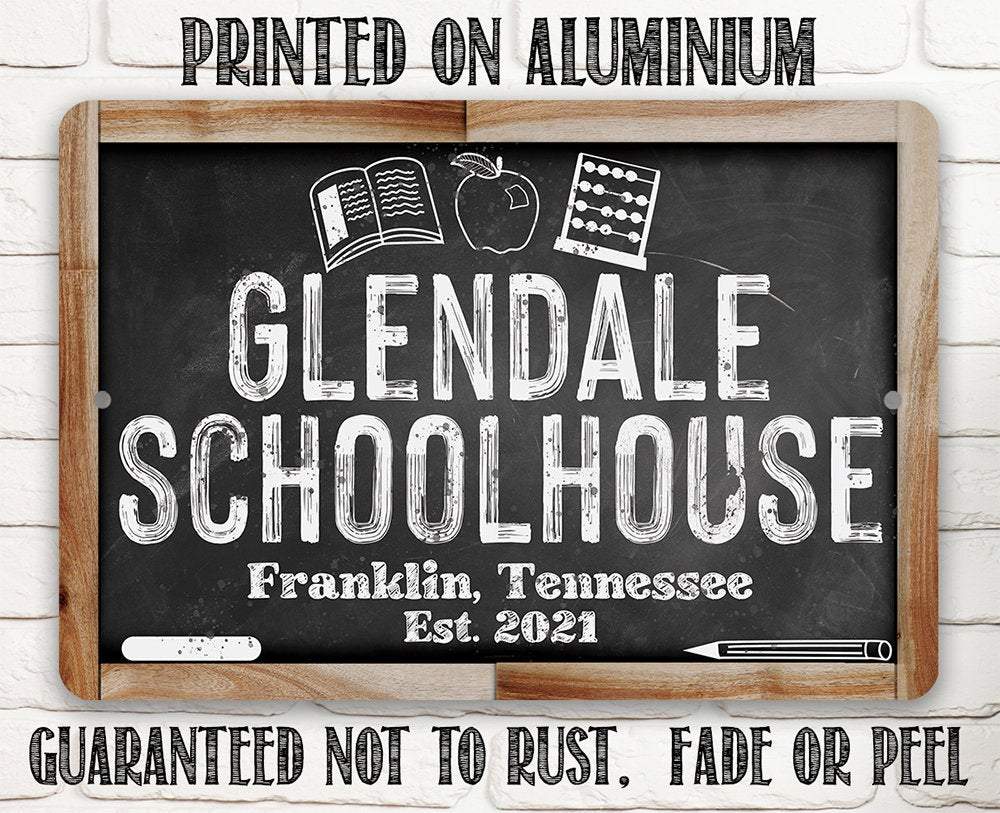 Personalized - Schoolhouse - Metal Sign | Lone Star Art.