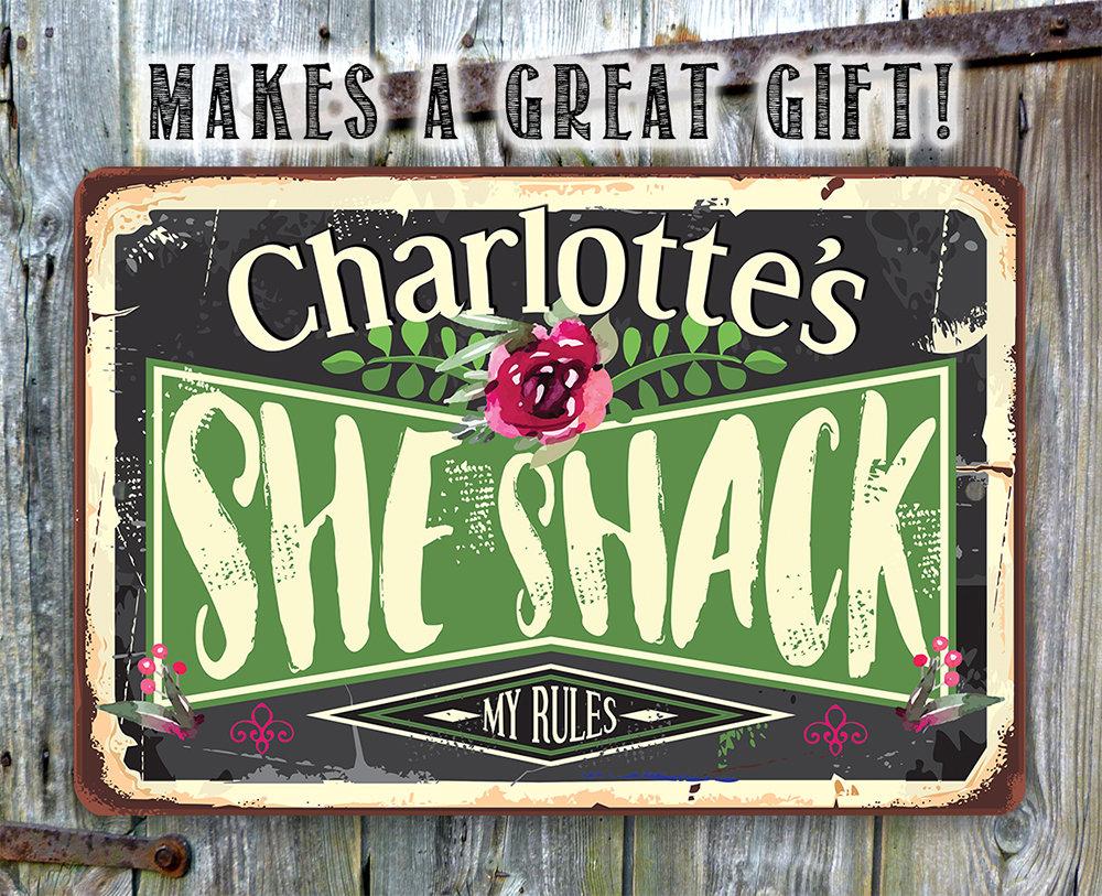 Personalized - She Shack - Metal Sign | Lone Star Art.