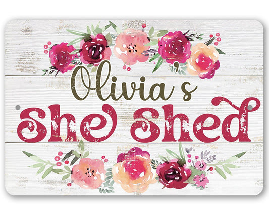 Personalized - She Shed - Metal Sign | Lone Star Art.