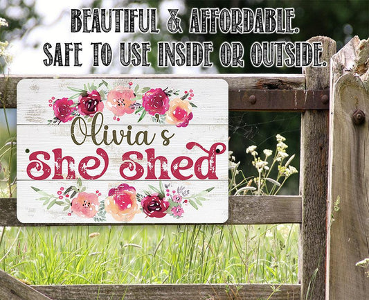 Personalized - She Shed - Metal Sign | Lone Star Art.