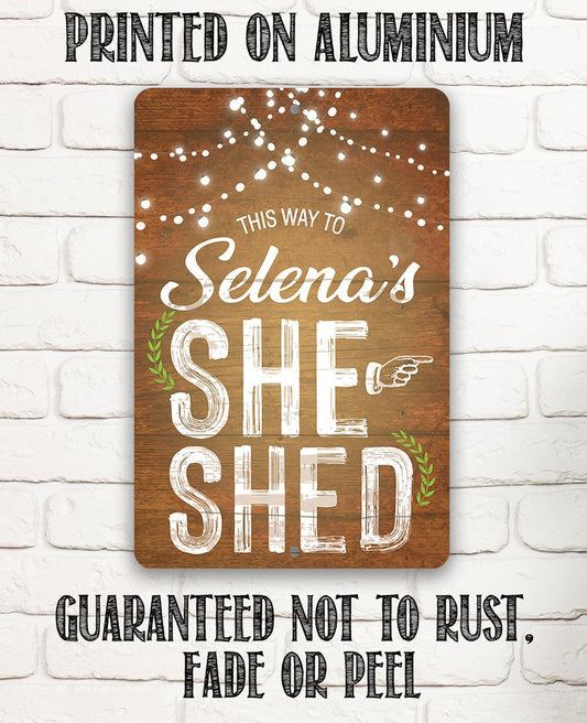 Personalized - She Shed Directional - Metal Sign | Lone Star Art.
