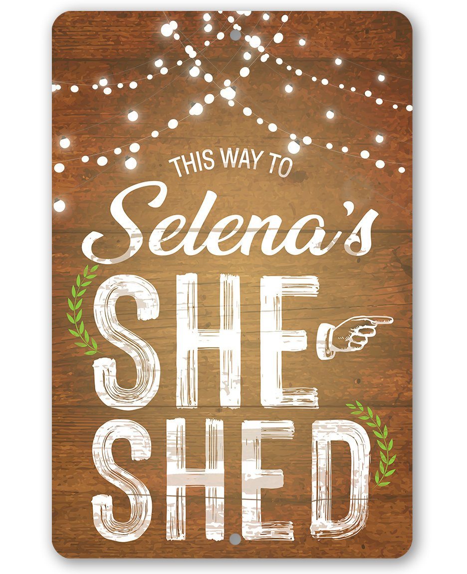 Personalized - She Shed Directional - Metal Sign | Lone Star Art.