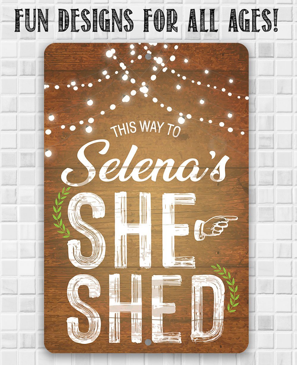 Personalized - She Shed Directional - Metal Sign | Lone Star Art.