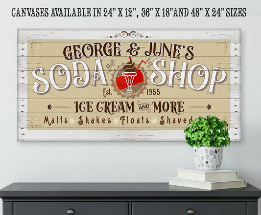 Personalized - Soda Shop - Canvas | Lone Star Art.