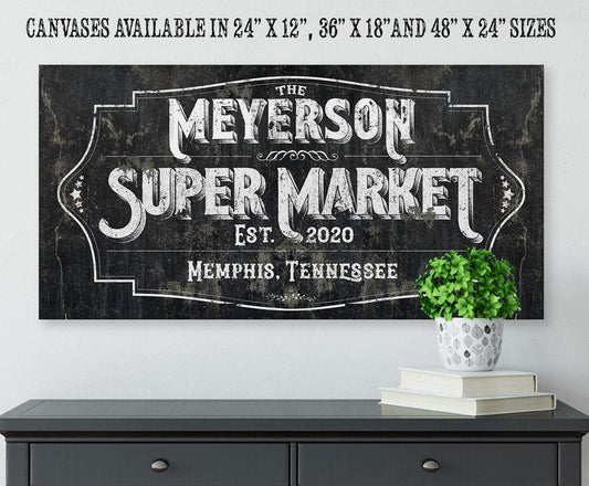 Personalized - Super Market - Canvas | Lone Star Art.