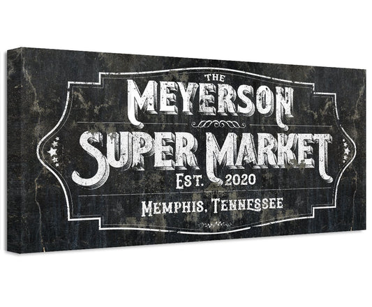 Personalized - Super Market - Canvas | Lone Star Art.