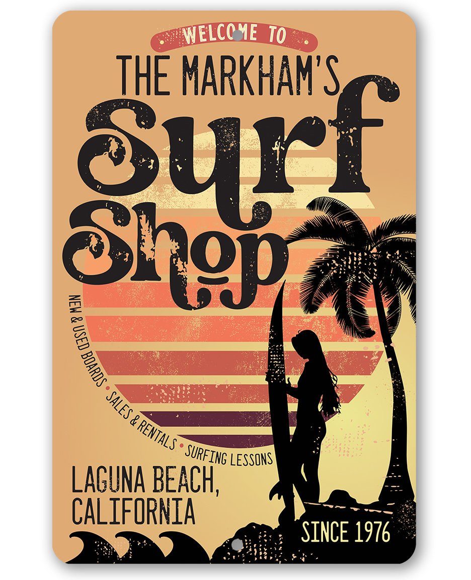 Personalized - Surf Shack - Metal Sign | Lone Star Art.