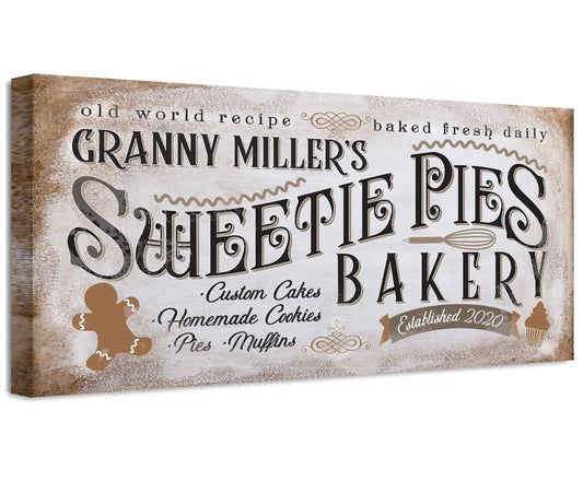 Personalized - Sweetie Pies Bakery - Canvas | Lone Star Art.