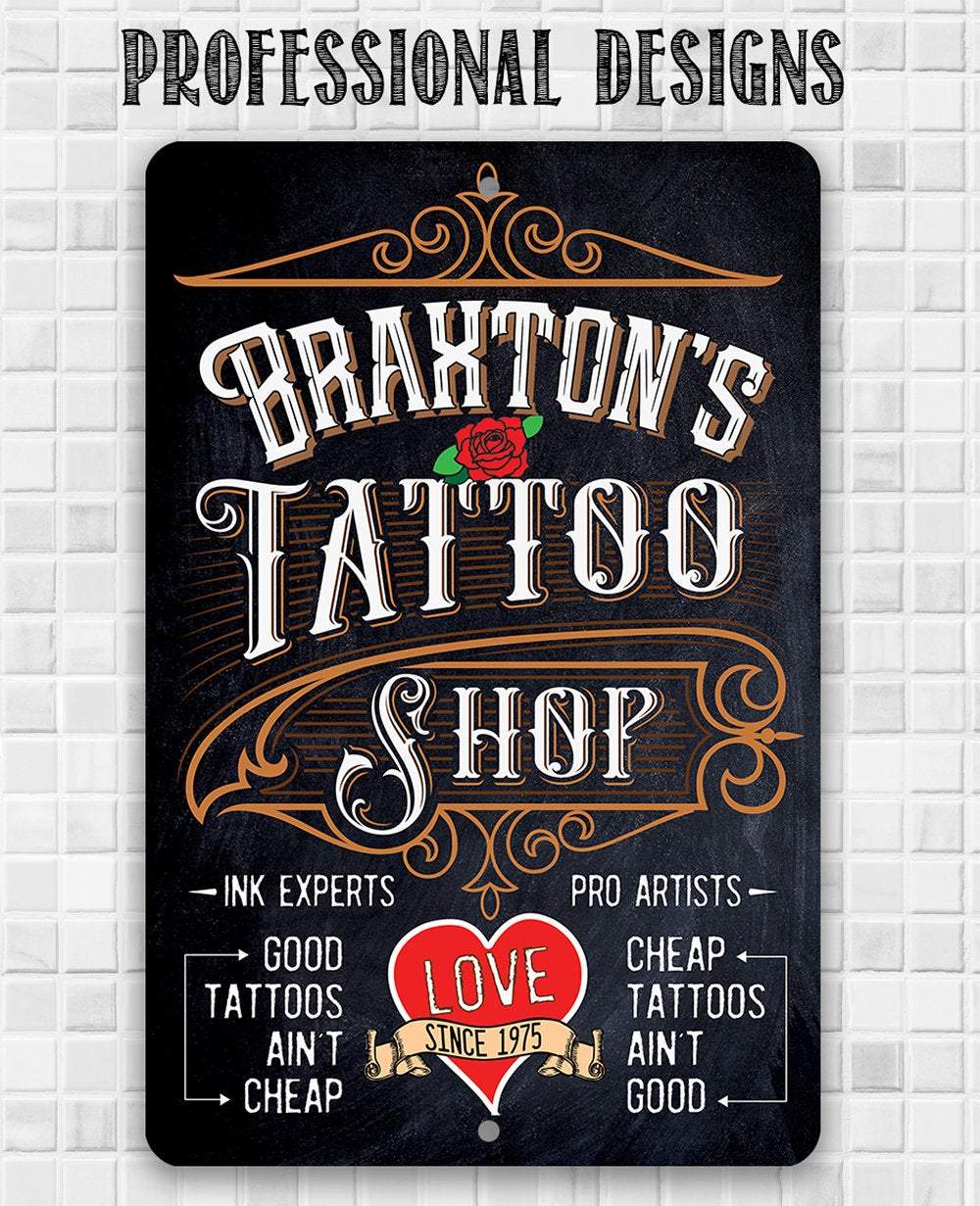 Tattoo Shop Studio Window Sticker Wall Decal Sign Quality Vinyl Big Size  Gold | eBay