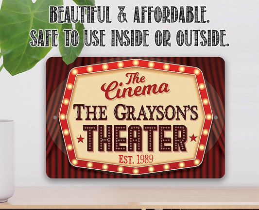 Personalized - The Cinema - Metal Sign Metal Sign Lone Star Art