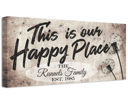 Personalized - This Is Our Happy Place - Canvas | Lone Star Art.