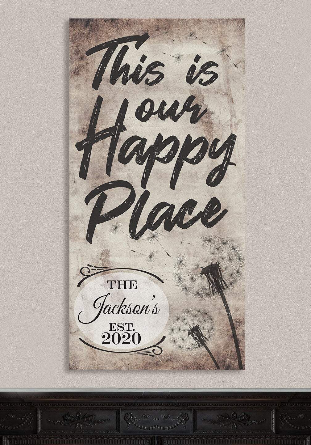 Personalized - This Is Our Happy Place -  Vertical - Canvas | Lone Star Art.