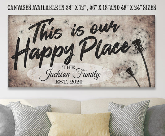 Personalized - This Is Our Happy Place - Canvas | Lone Star Art.