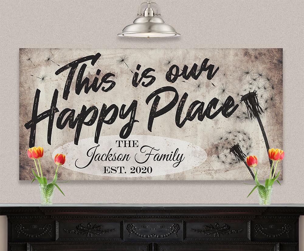 Personalized - This Is Our Happy Place - Canvas | Lone Star Art.