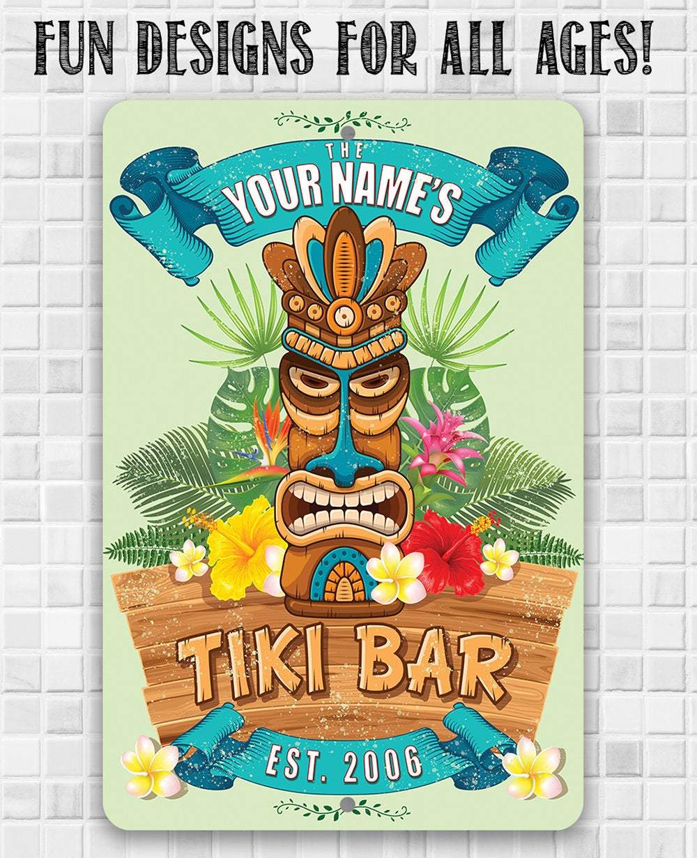 Personalized - Tiki Bar Aloha - Metal Sign | Lone Star Art.