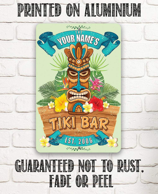 Personalized - Tiki Bar Aloha - Metal Sign | Lone Star Art.
