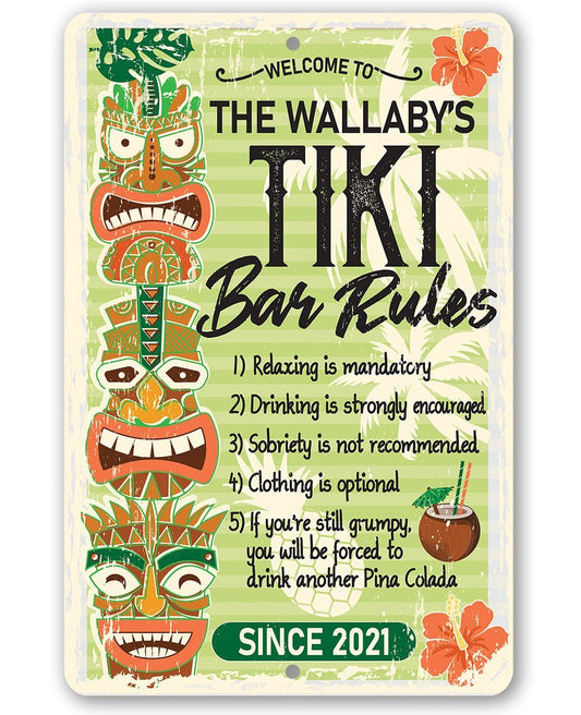 Personalized - Tiki Bar Rules - Metal Sign | Lone Star Art.