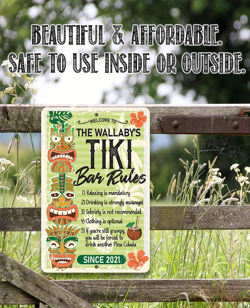 Personalized - Tiki Bar Rules - Metal Sign | Lone Star Art.