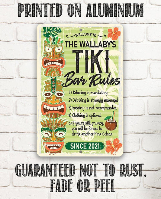 Personalized - Tiki Bar Rules - Metal Sign | Lone Star Art.