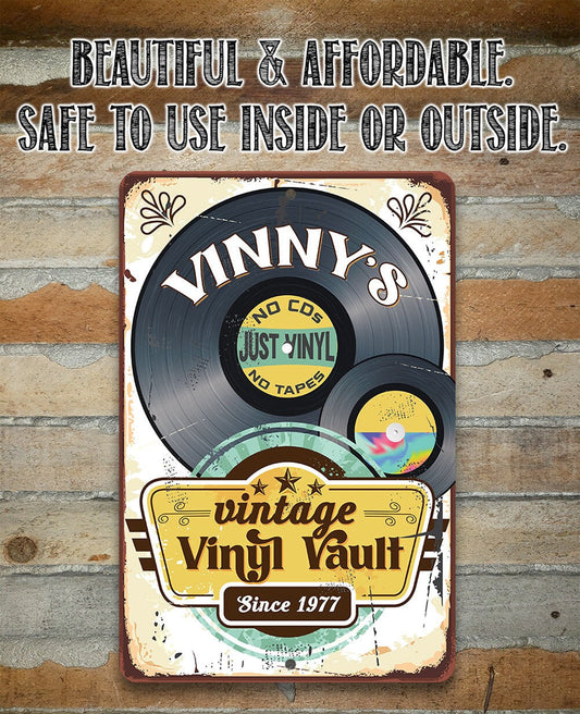 Personalized Tin - Vintage Vinyl Vault - 8" x 12" or 12" x 18" Aluminum Tin Awesome Metal Poster Lone Star Art