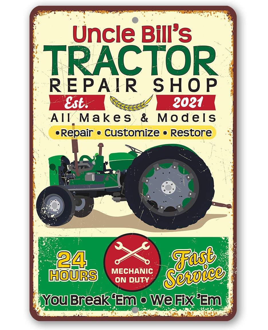 Personalized - Tractor Repair - Metal Sign | Lone Star Art.